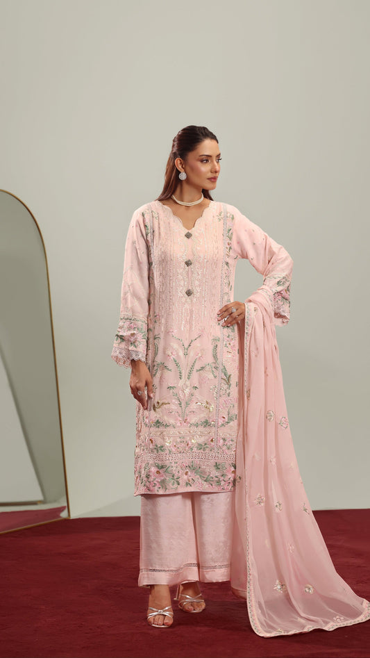 Rania - Pink Shalwar Kameez Suit 3 Piece