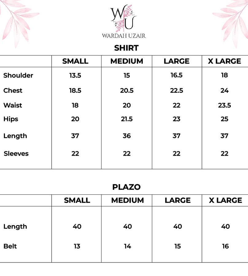 Blush Grace Size Chart