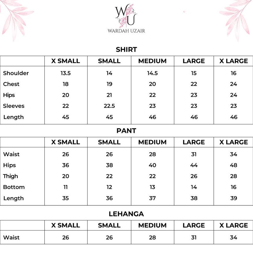 Zoya Size Chart